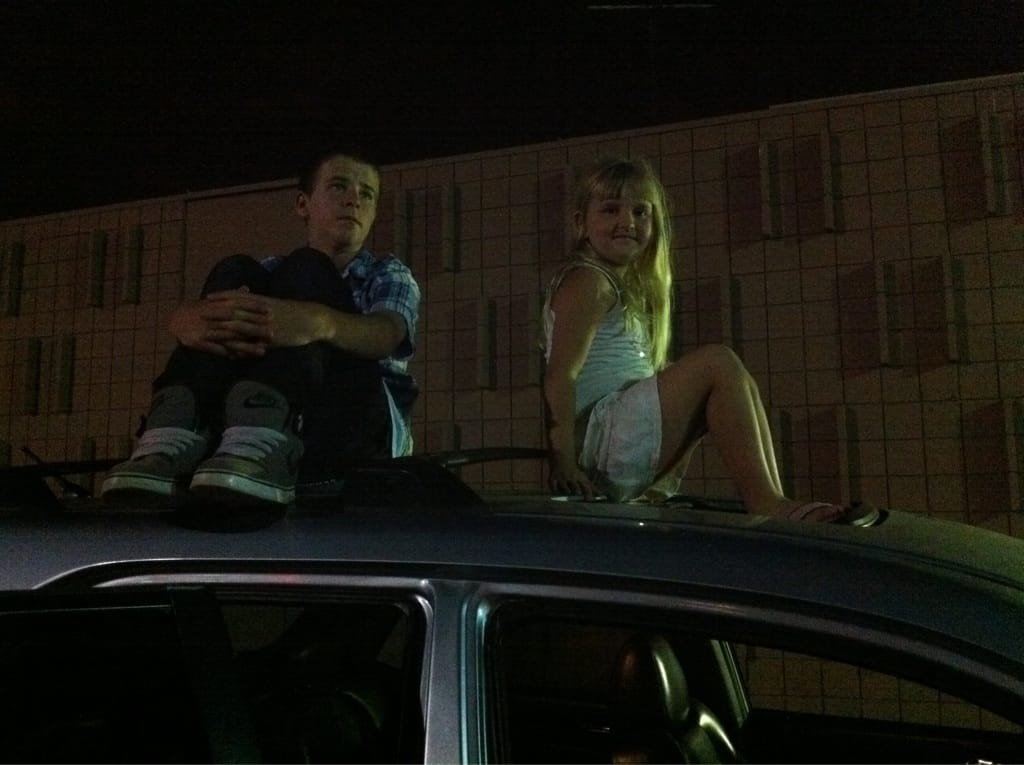 Watching La Mirada Fireworks from Savers parking lot