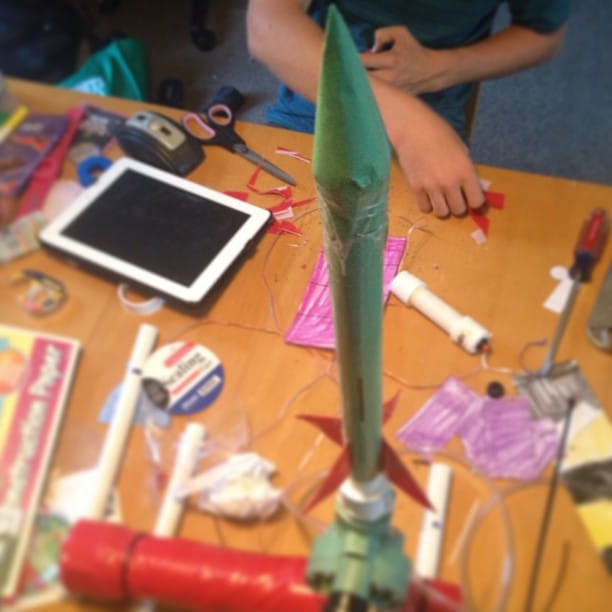 Construction paper rocket for the @makemagazine compressed air rocket launcher