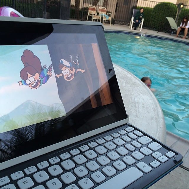 Watching #GravityFalls while watching the kids swim