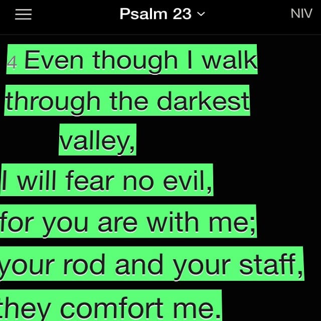 Psalm 23:4 was brought up in my #evfreerooted group at #evfreefullerton