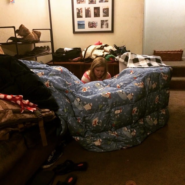 She made a fort.