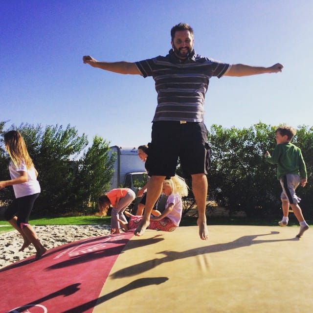 Jumping on the Jumping Pillows with the kids