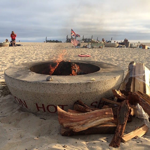 Fire pit at Huntington Beach