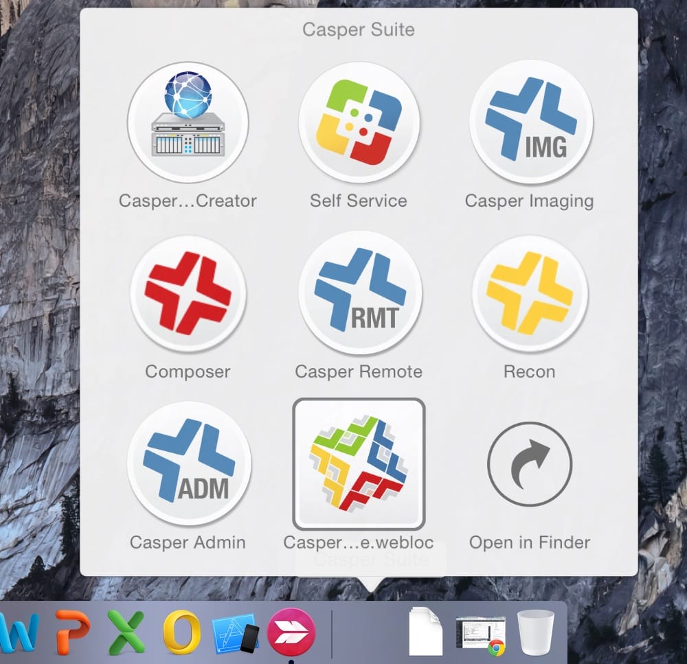 Organizing all of JAMF's Casper Suite on the OS X dock