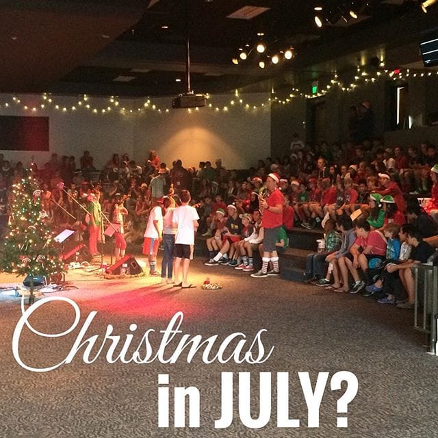 Today's theme is "Christmas in July". Think of all the looks these kids got going to VBS today