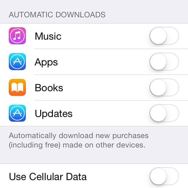 This section in needs more control, don't want anything auto downloading over cell.