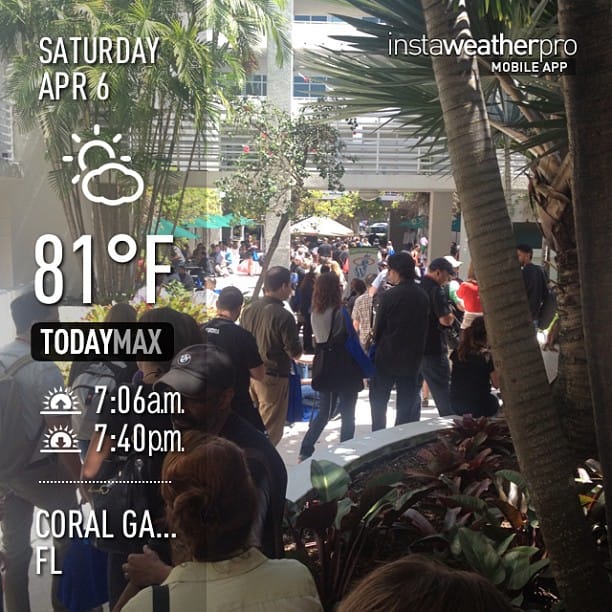 Standing in line for lunch. #wcmia Post image