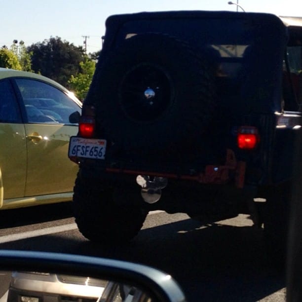 Massive Mickey Mouse head hitch cover on a Jeep. #disney #mickeymouse Post image
