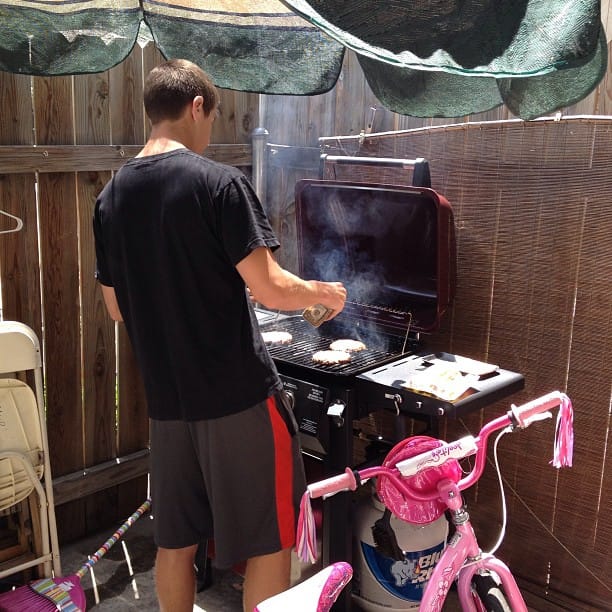 New grill, new grill master. #bbq Post image