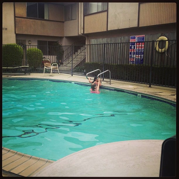 Watching the girls swim. #socal Post image