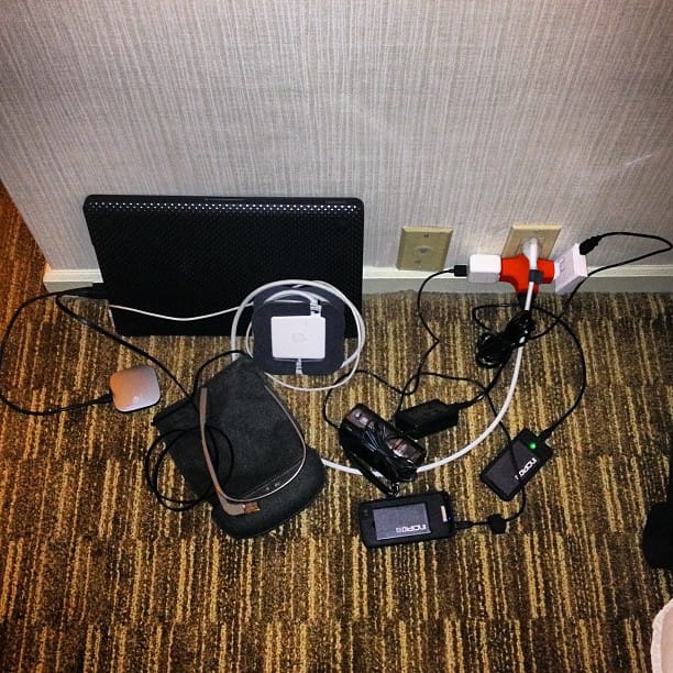 It's starting to look like "A Christmas Story" up in here #wcsf #toomanygadgets #yesthats #googleglass #lifepoweredbyusb #wordcamp Post image