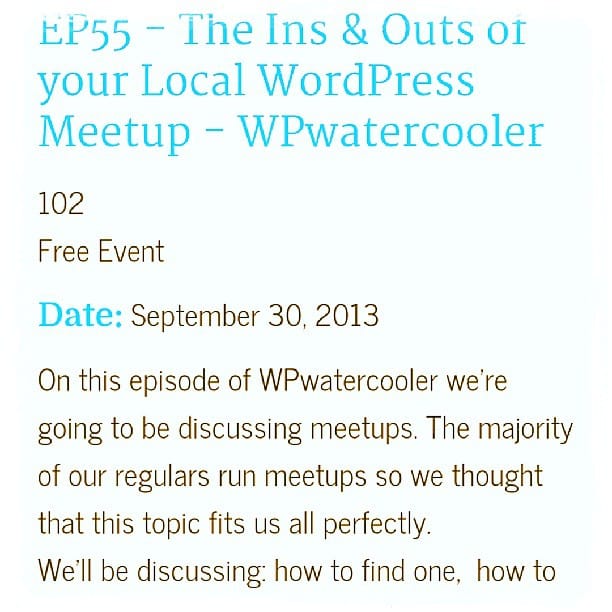 This should be a good WPwatercooler this morning at 11am PST today, see you there http://wpwatercooler.com #wordpress talking WordPress meetups Post image