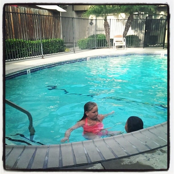 Jess and Joce swimming Post image