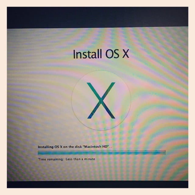 Less than a minute... for the last 20 mins, this won't end well. #mavericks #osx Post image