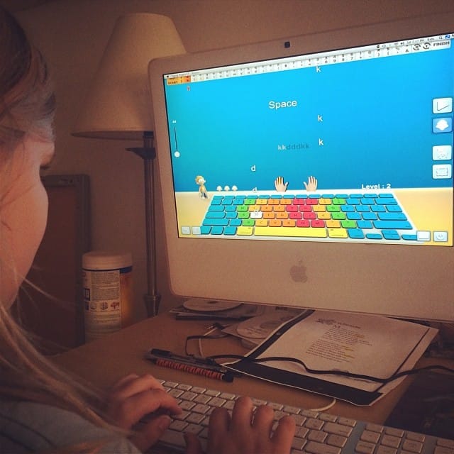 Jess working on her typing fingers Post image