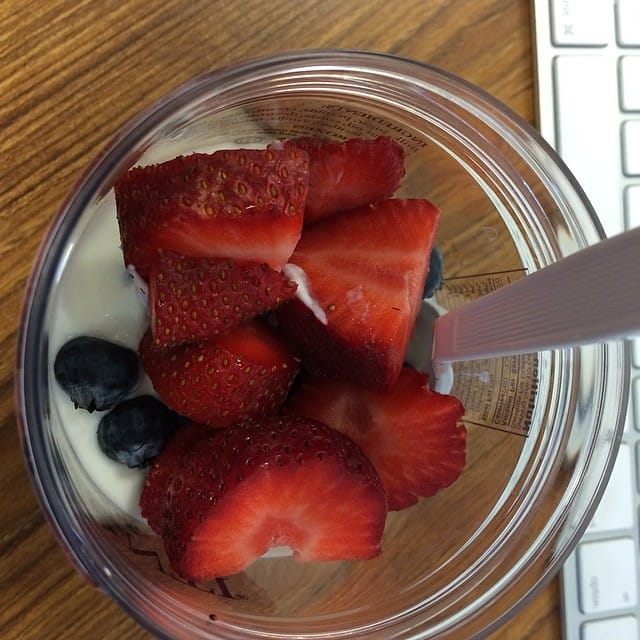 Hello beautiful. #food #breakfast #strawberries #blueberries #yogurt Post image