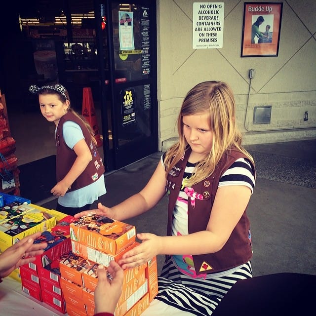 My little Girl Scout selling cookies Post image