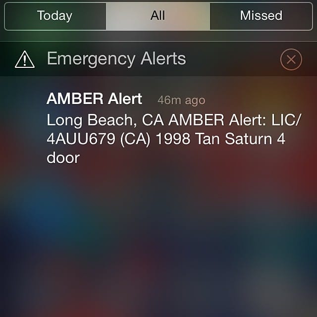 First time seeing one of these #amberalert on my iPhone, I live 7 miles away from any freeway so I guess that's why. Hmm, my work is a block from a fr Post image