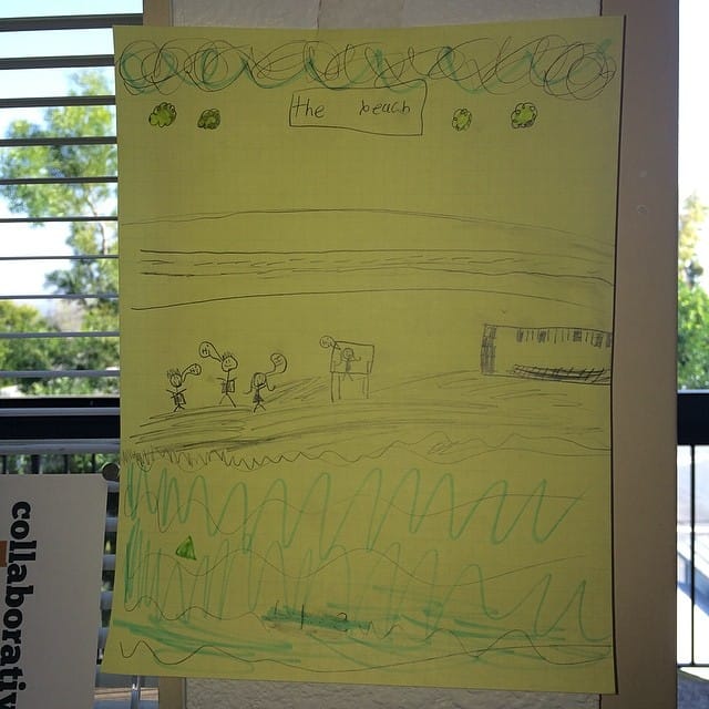 My daughter was in my office with me late last week and left me this drawing on the wall. It's a beach party ;) Post image