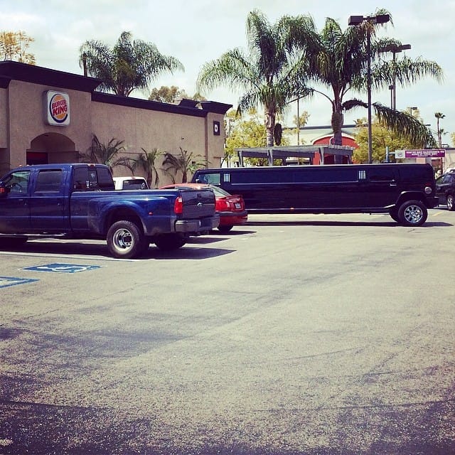 Limo outside of @BurgerKing I bet the King himself is visiting. #burgerking Post image