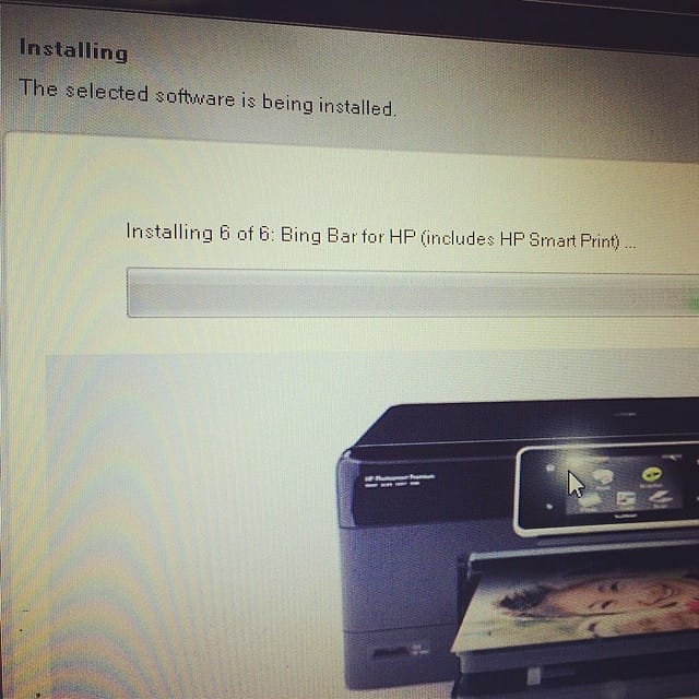 I'm installing a printer and the driver is trying to install the Bing Bar. I'm installing a PRINTER!!! #ITproblems Post image