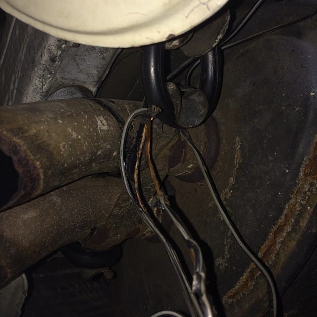 Installed new donuts to hang my sons exhaust on his 1980s #Mercedes. Now he needs a new exhaust. Post image