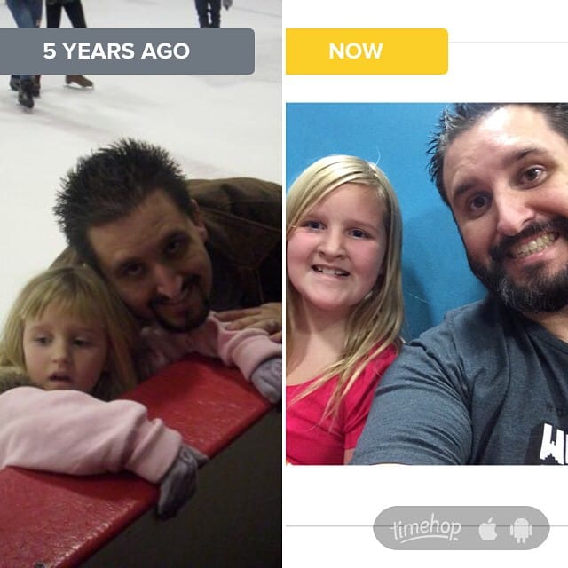 5 years ago this was a my birthday party ice skating with Jess. Now we went to Sky Zone. #timehop Post image