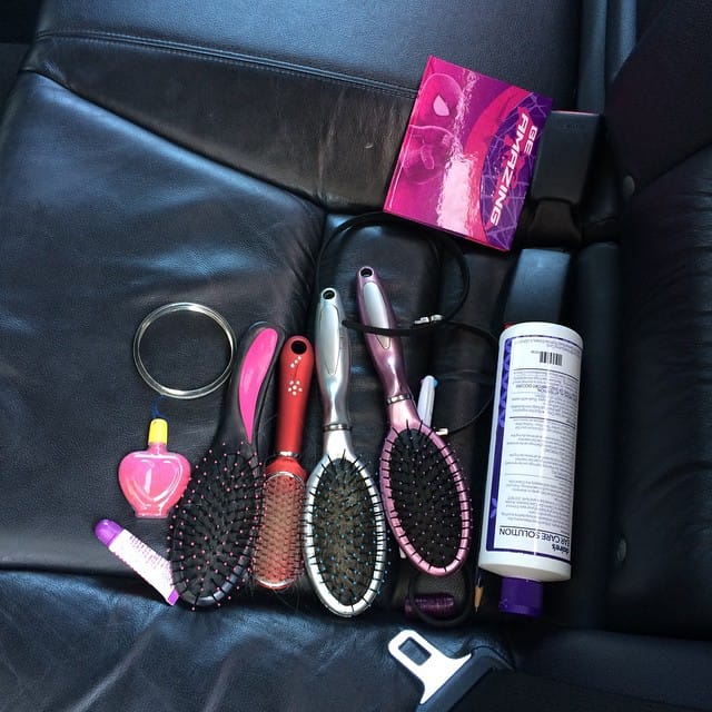 I'm no Sherlock Holmes but I think I found who what when why and how the hairbrushes. #dadlife Post image
