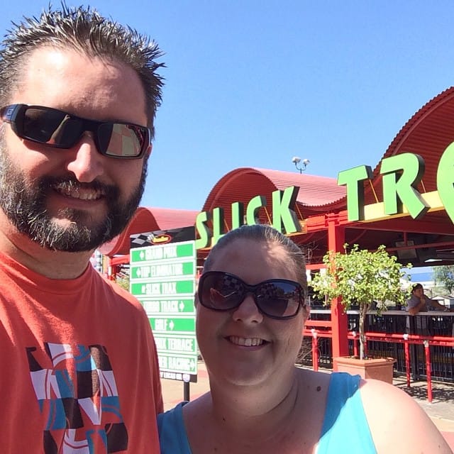 My love and I at the slick track #racing #race #gocarts Post image
