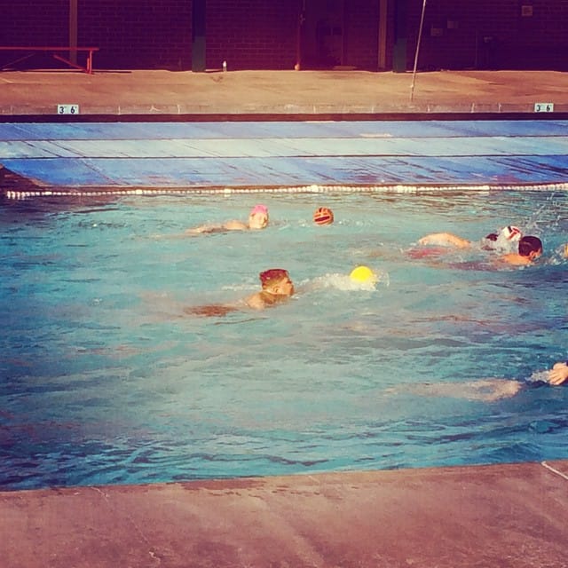 Jess is learning how to dribble #waterpolo Post image