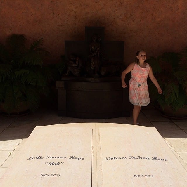 That moment when your daughter almost dances on Bob Hope's grave Post image