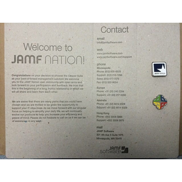 Awesome job by the @jamfsoftware team on this great customer on boarding gift they send to new signups Post image