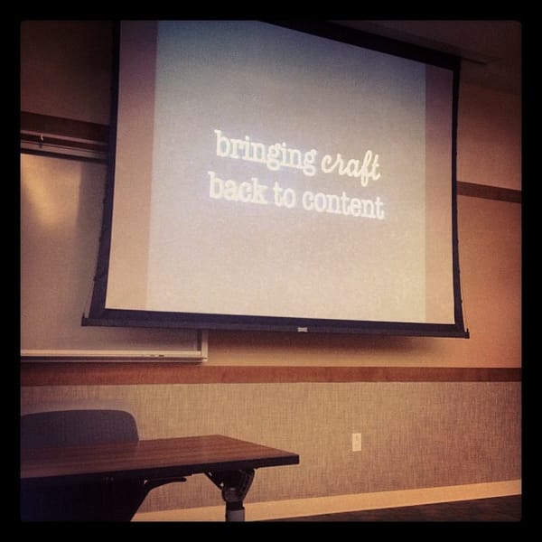 Bring craft back to content @mclanea yes please! #wcsd