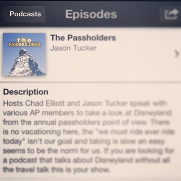 The Passholders podcast and web show is now available on iTunes as a podcast. Still working out some bugs but seems to be working fine. http://thepass