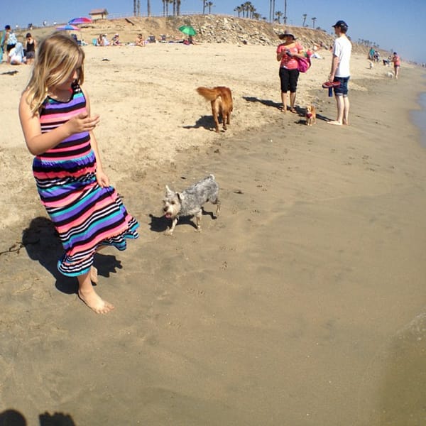 Jess and Lincoln at the dog beach