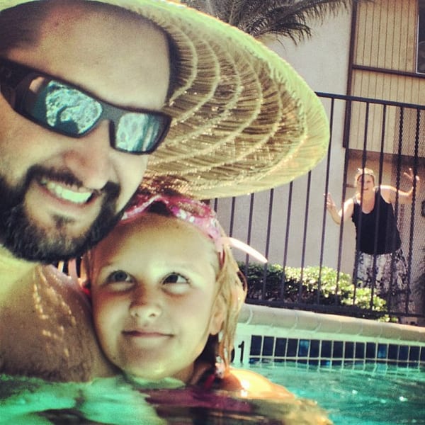 Mom photo bombing our swim session photo