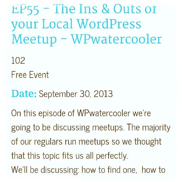 This should be a good WPwatercooler this morning at 11am PST today, see you there http://wpwatercooler.com #wordpress talking WordPress meetups