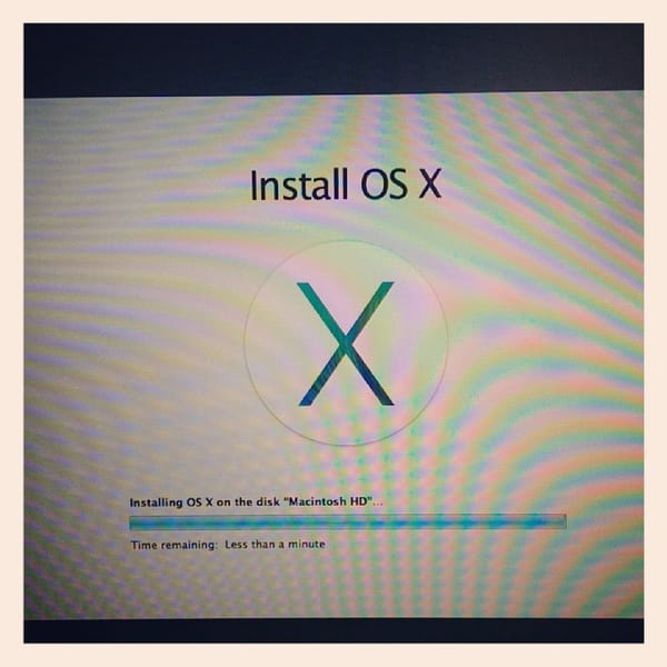 Less than a minute... for the last 20 mins, this won't end well. #mavericks #osx