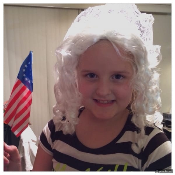 Jessalyn as Betsy Ross for a school project