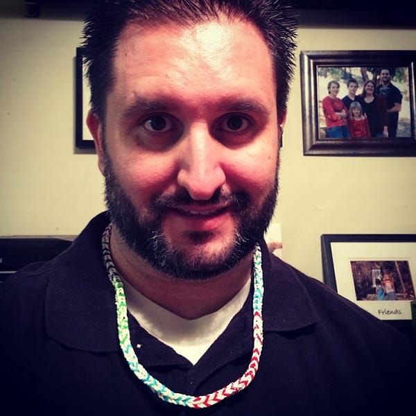 something on me... Rainbow loom necklace my 8 year old daughter and I made recently #365