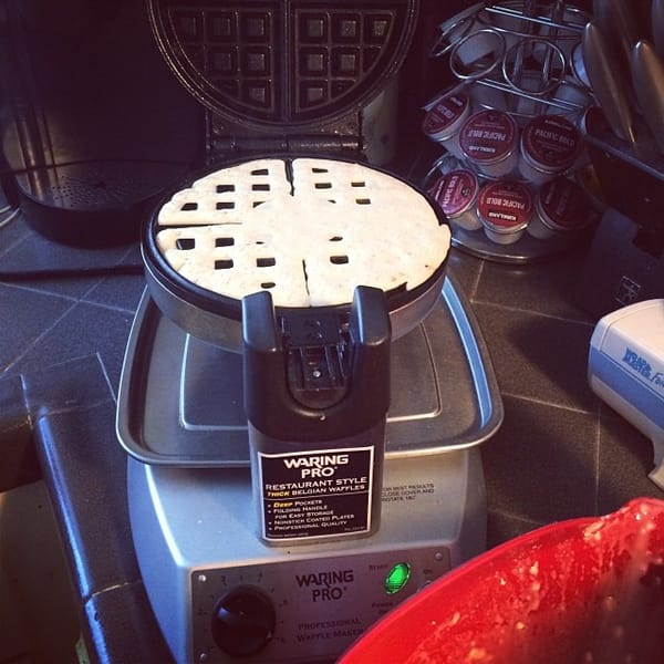 My daughter Jessalyn and I made waffles this morning. When you "open" it up the magic begins. #365 #breakfast #food