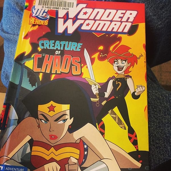 A new book for Jess to read. #wonderwoman #dc