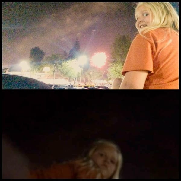 Jess watching fireworks on top of moms car. #fireworks #fourthofjuly