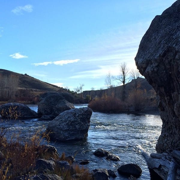I kinda miss the simplicity of Salmon Idaho. #idaho #river #rocks #sky #water #salmonriver