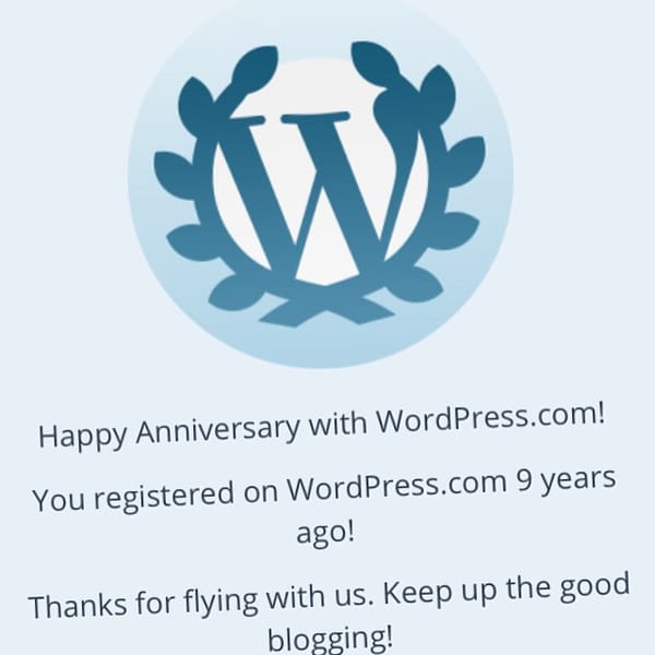 Registered on WordPress.com 9 years ago. #wordpress