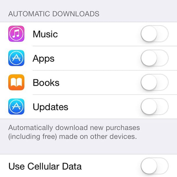 This section in needs more control, don't want anything auto downloading over cell.