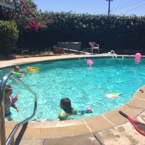 Kids playing in the pool