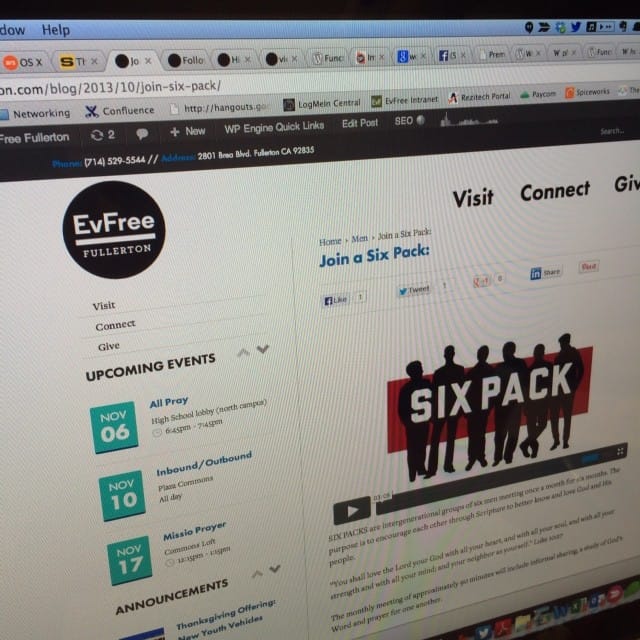 Looking for more men for our Six Pack groups here at @EVFreeFullerton click Connect then Men to sign up. Feature image