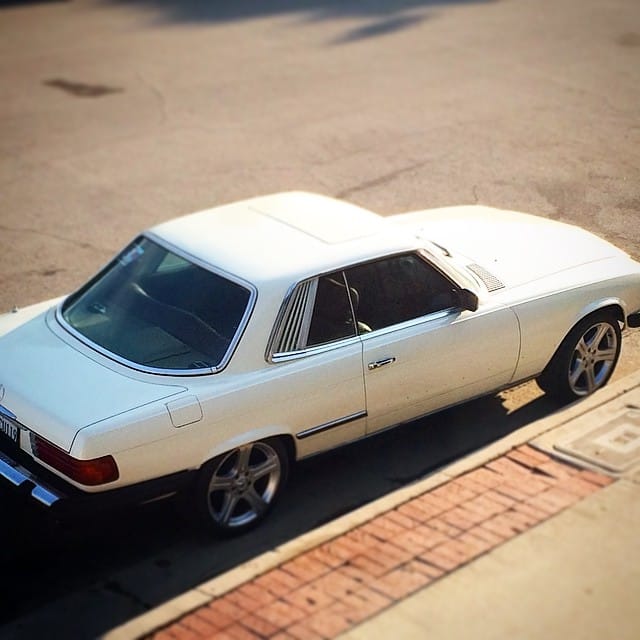 Wrenching on my sons car tonight, a mechanic neighbor of ours has been helping us out. #80 #mercedes #450slc Feature image