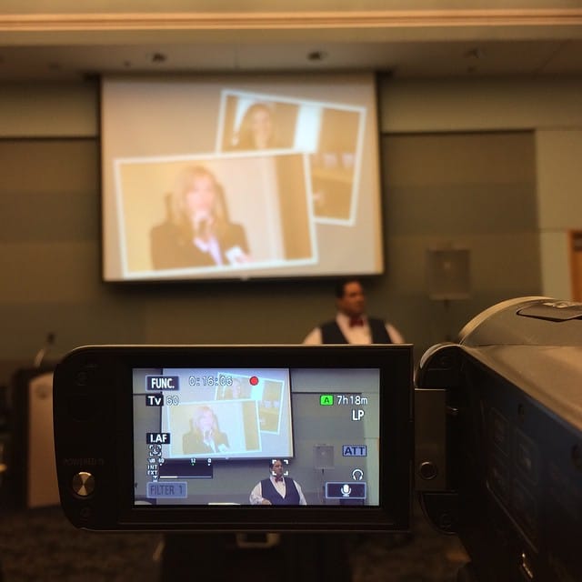 The story of @pamannmarketing is being shared by @chrislema at #wclax during his talk. Feature image